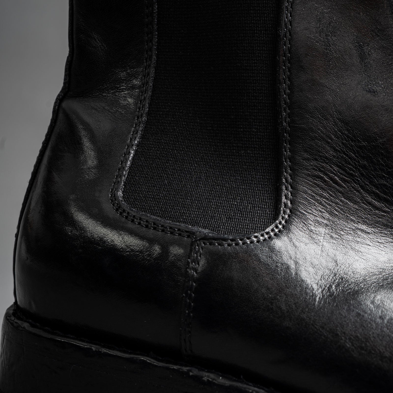 Washed Polished Leather Chelsea Boots