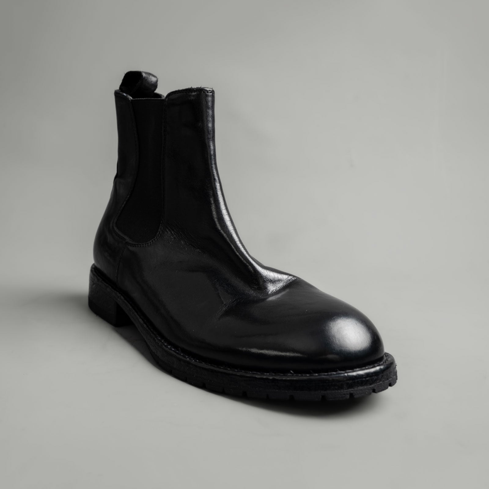 Washed Polished Leather Chelsea Boots