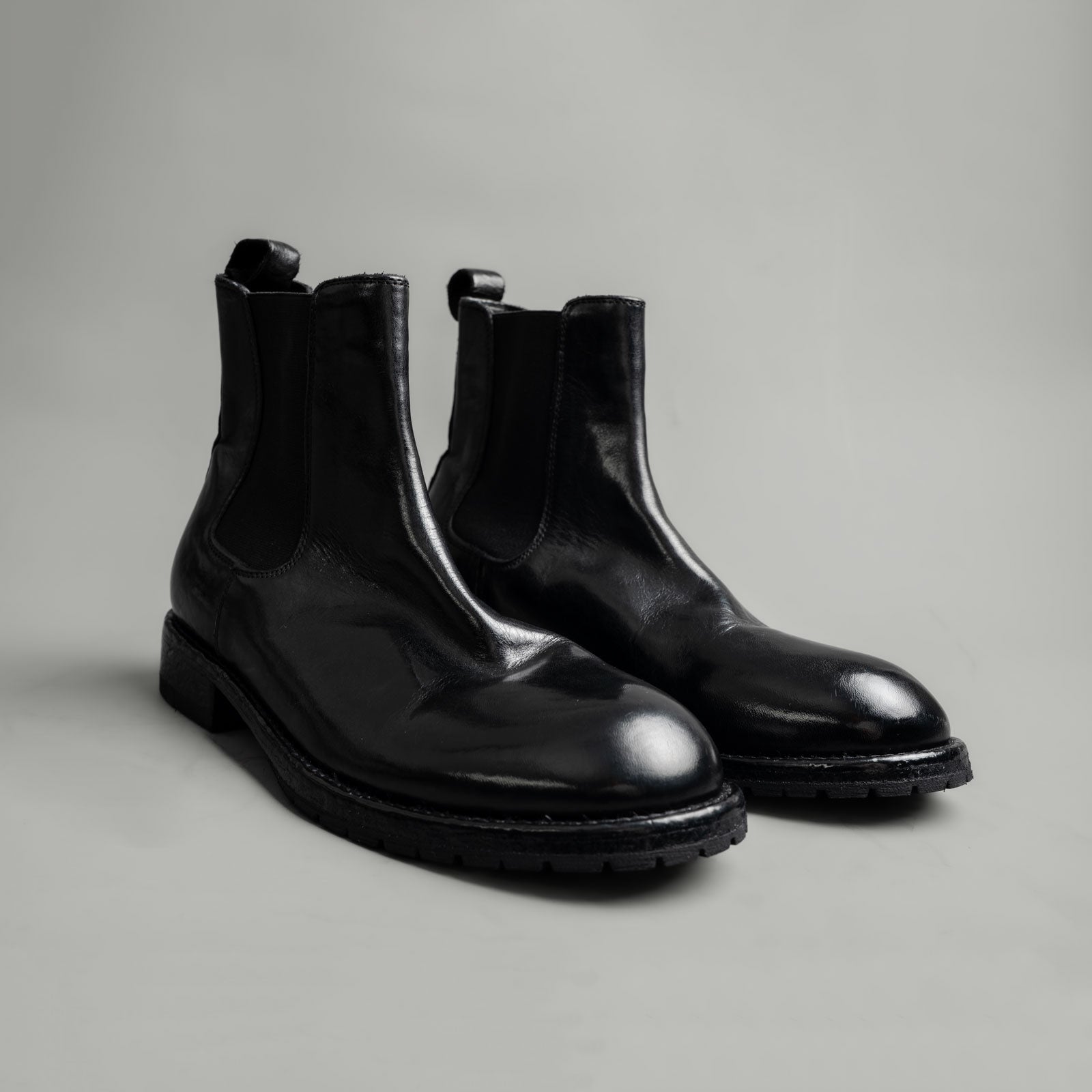 Washed Polished Leather Chelsea Boots