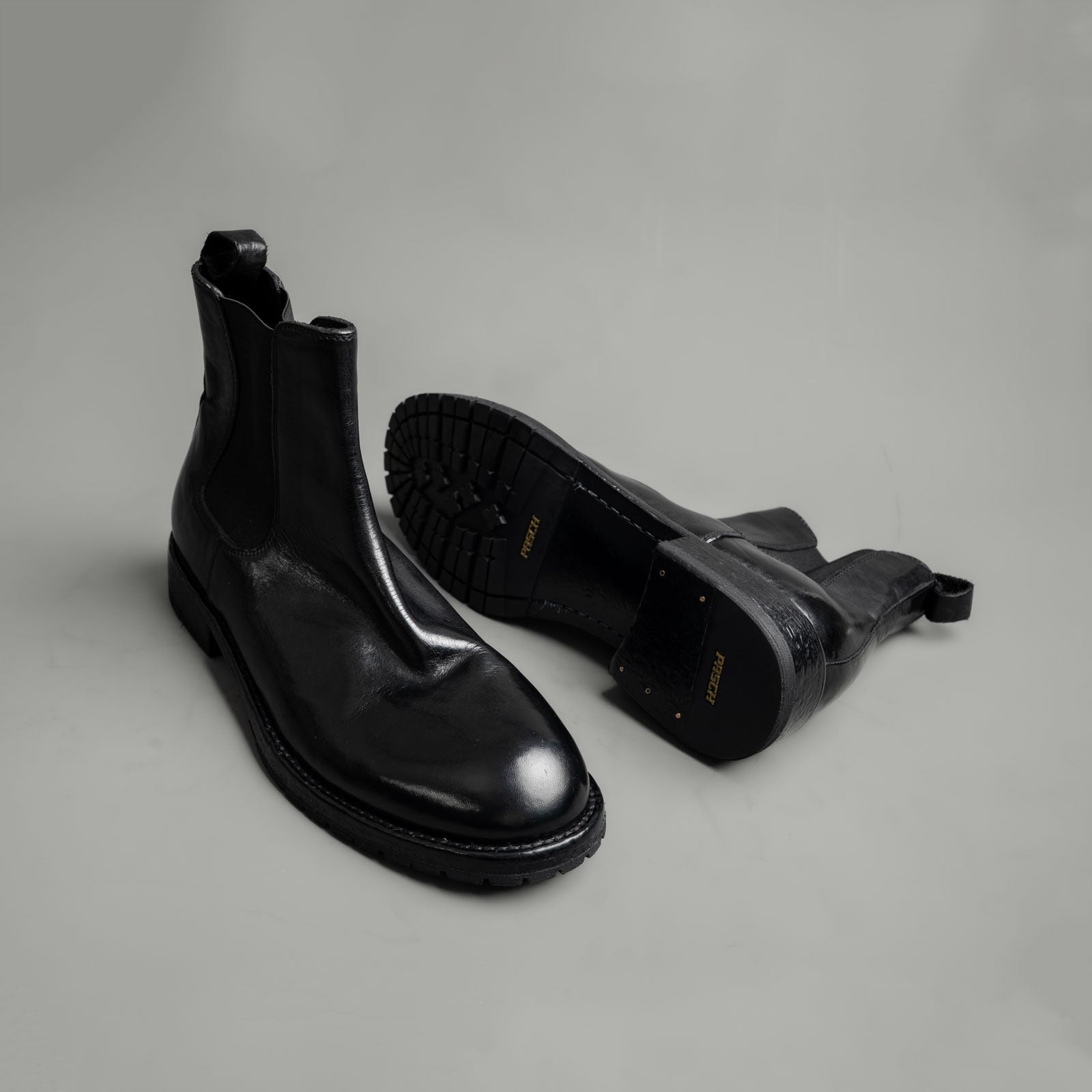 Washed Polished Leather Chelsea Boots