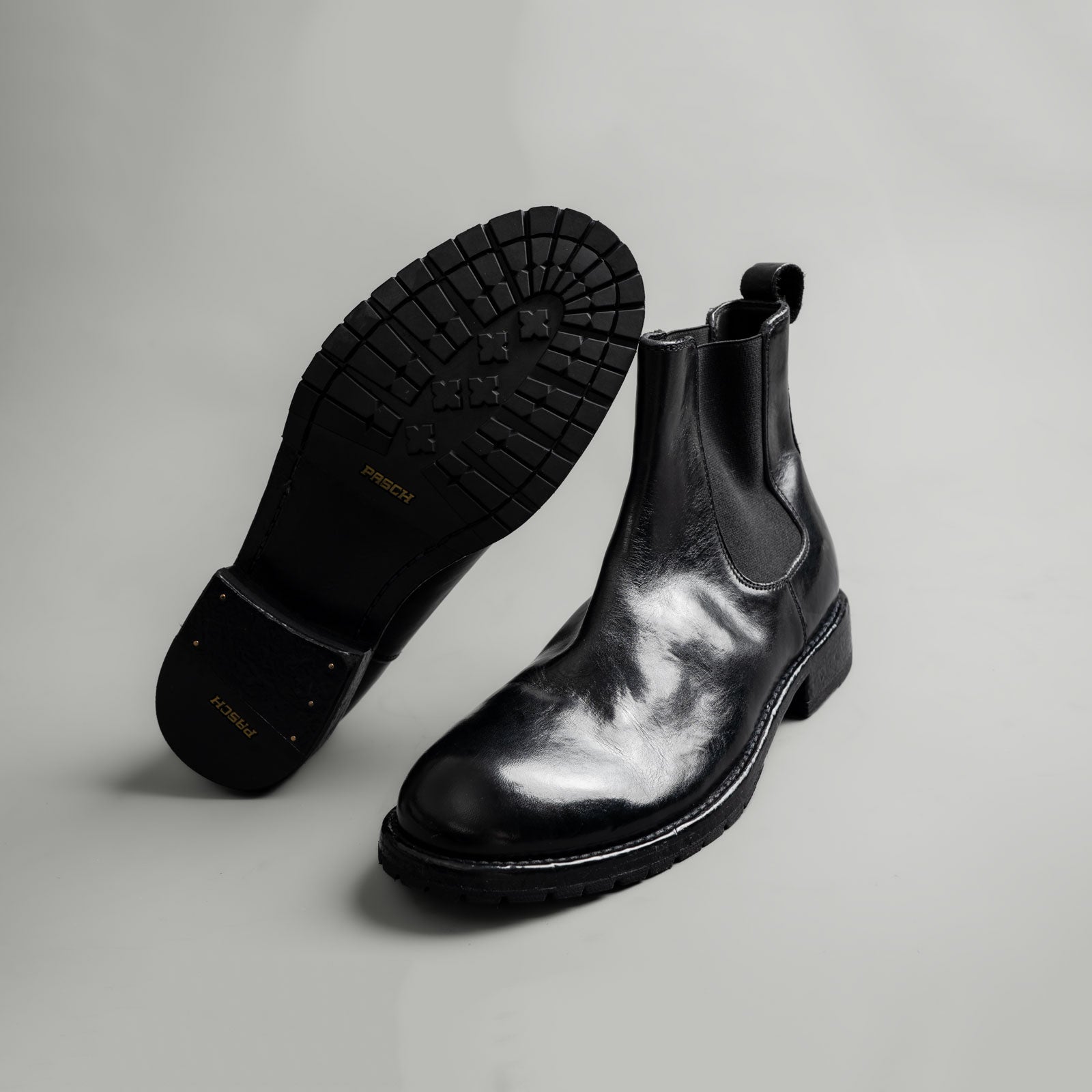Washed Polished Leather Chelsea Boots