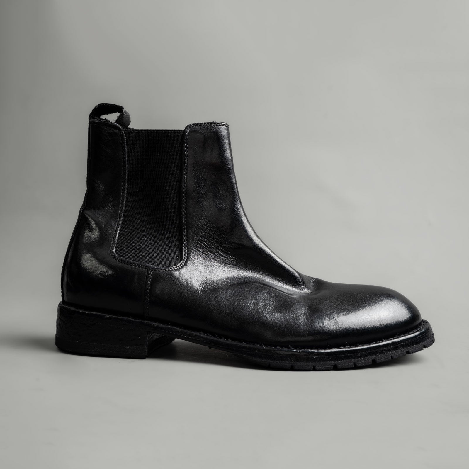Washed Polished Leather Chelsea Boots