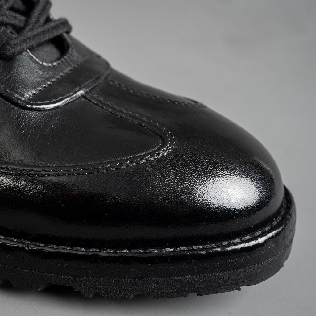 Washed Polished Leather Lug Sole Shoes