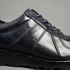 Washed Leather Lace-Up Shoes Ink Navy