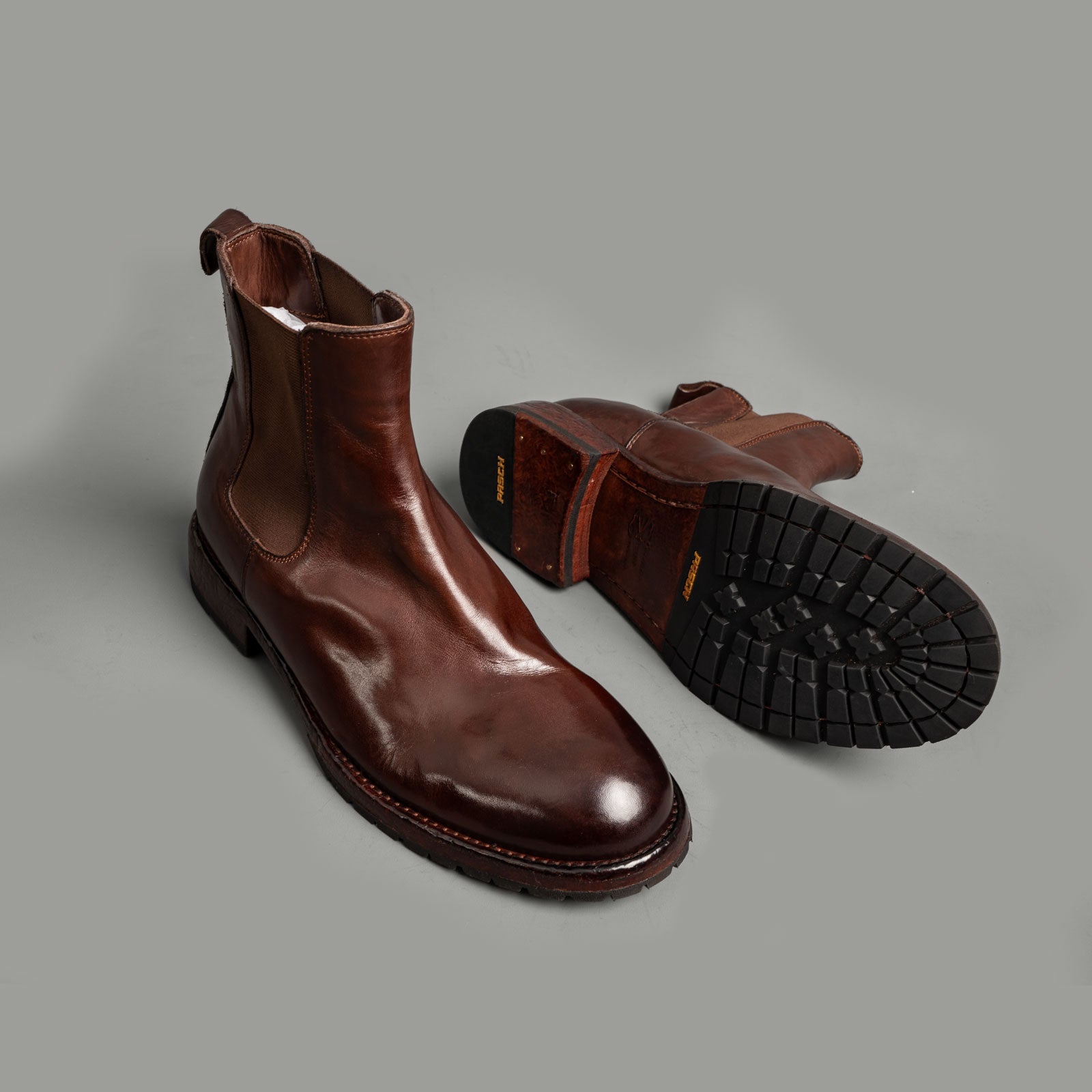 Washed Leather Chelsea Boots Mahogany