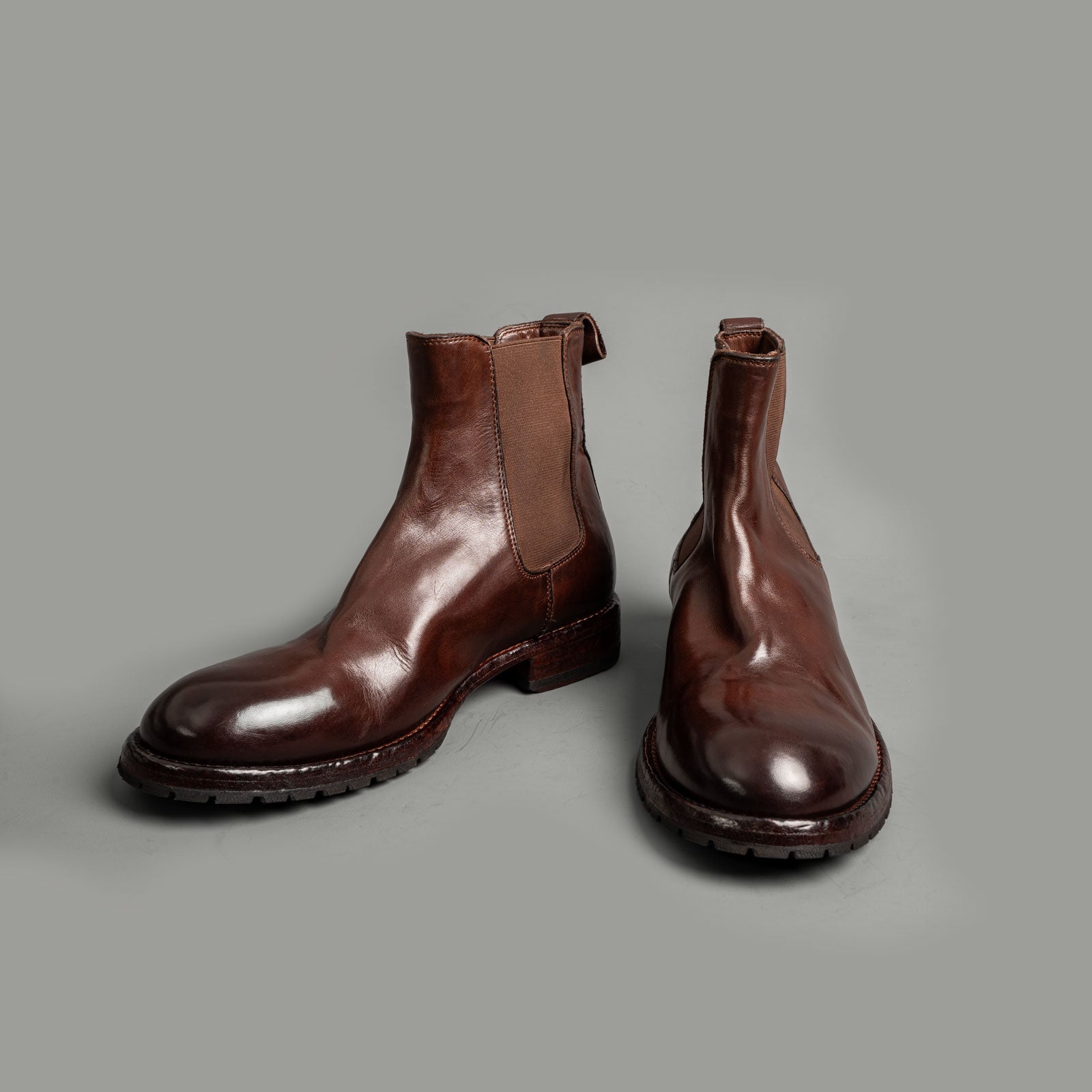 Washed Leather Chelsea Boots Mahogany