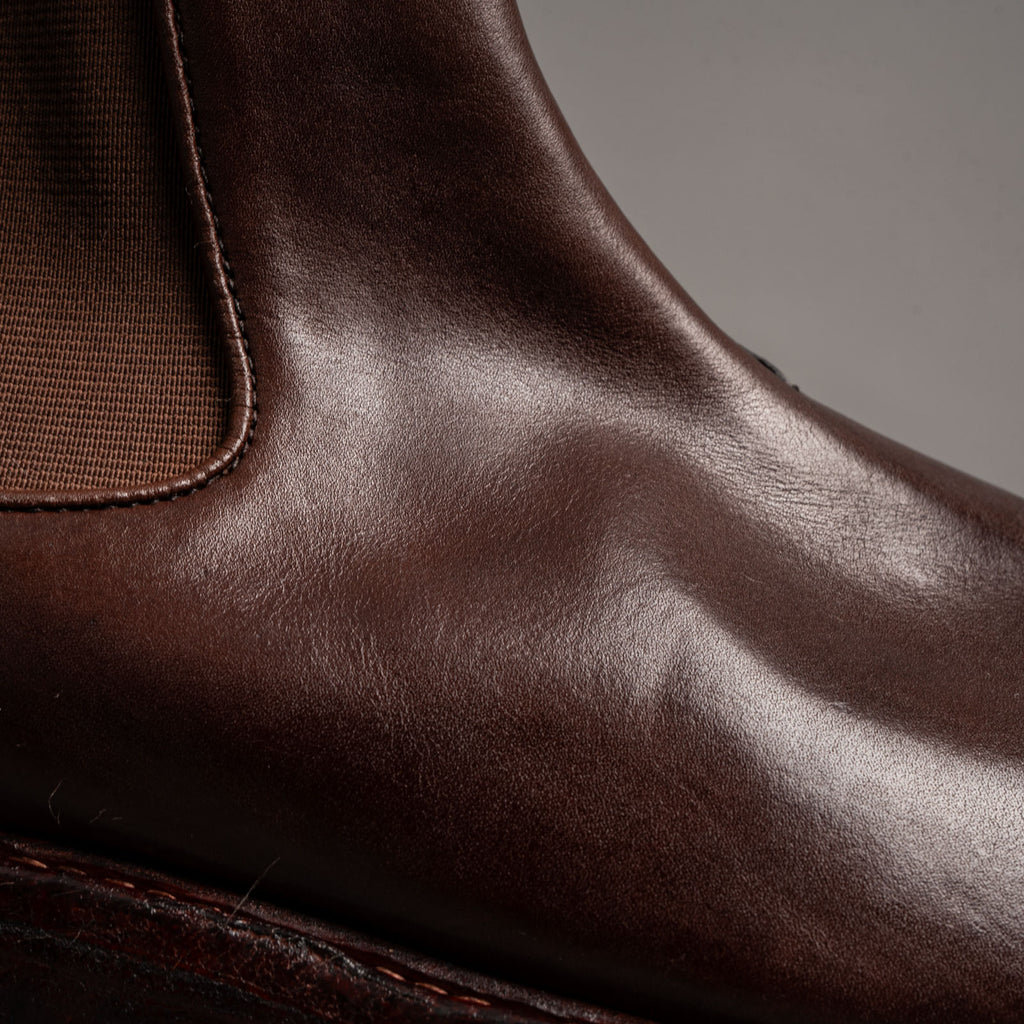 Washed Cowhide Leather Chelsea Boots
