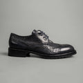 Midnight Navy Washed Leather Brogue Derbies