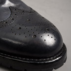 Midnight Navy Washed Leather Brogue Derbies