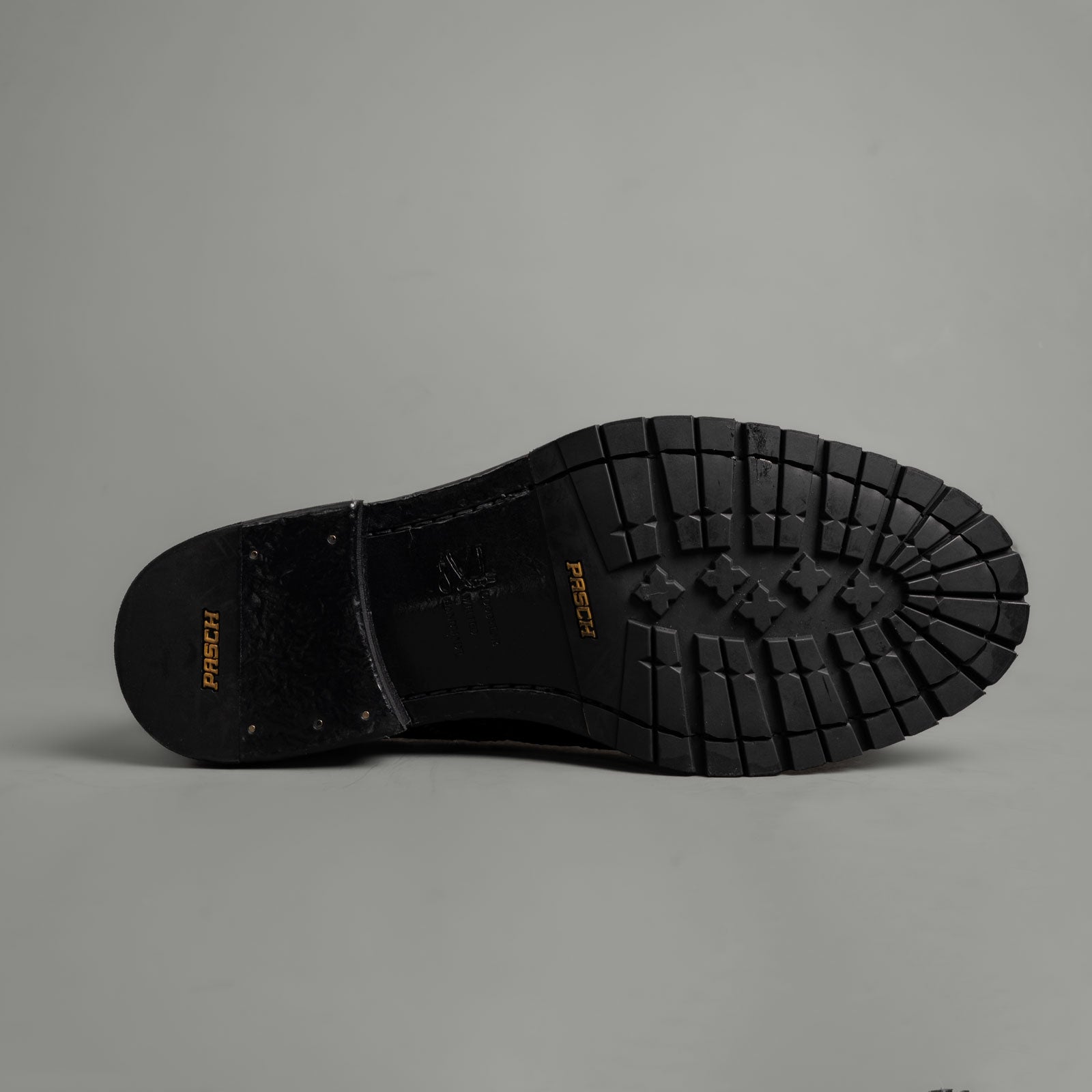 Black Washed Leather Brogue Derby Shoes