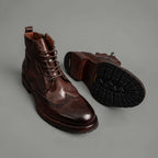 Heritage Brown Washed Leather Martin Boots