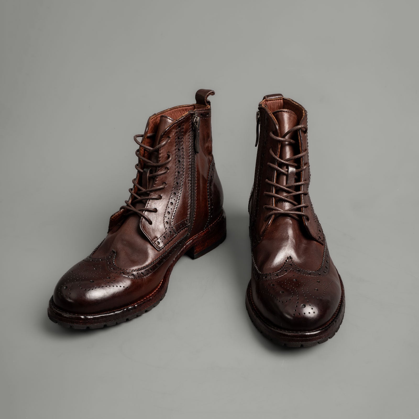 Heritage Brown Washed Leather Martin Boots