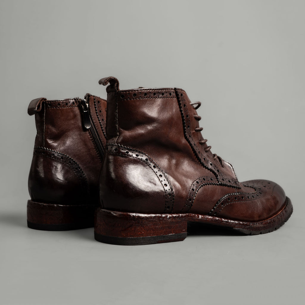 Heritage Brown Washed Leather Martin Boots