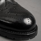 Polished Black Washed Leather Martin Boots