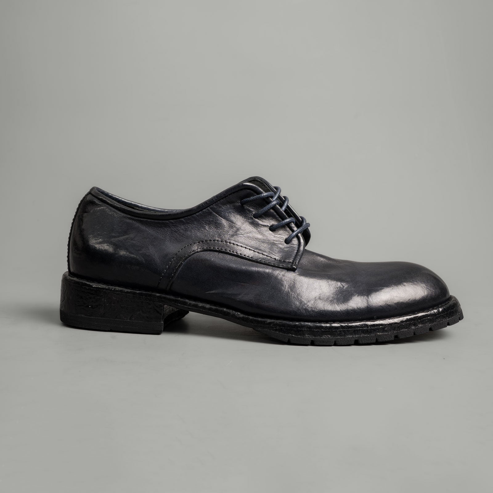 Midnight Navy Washed Leather Derby Shoes