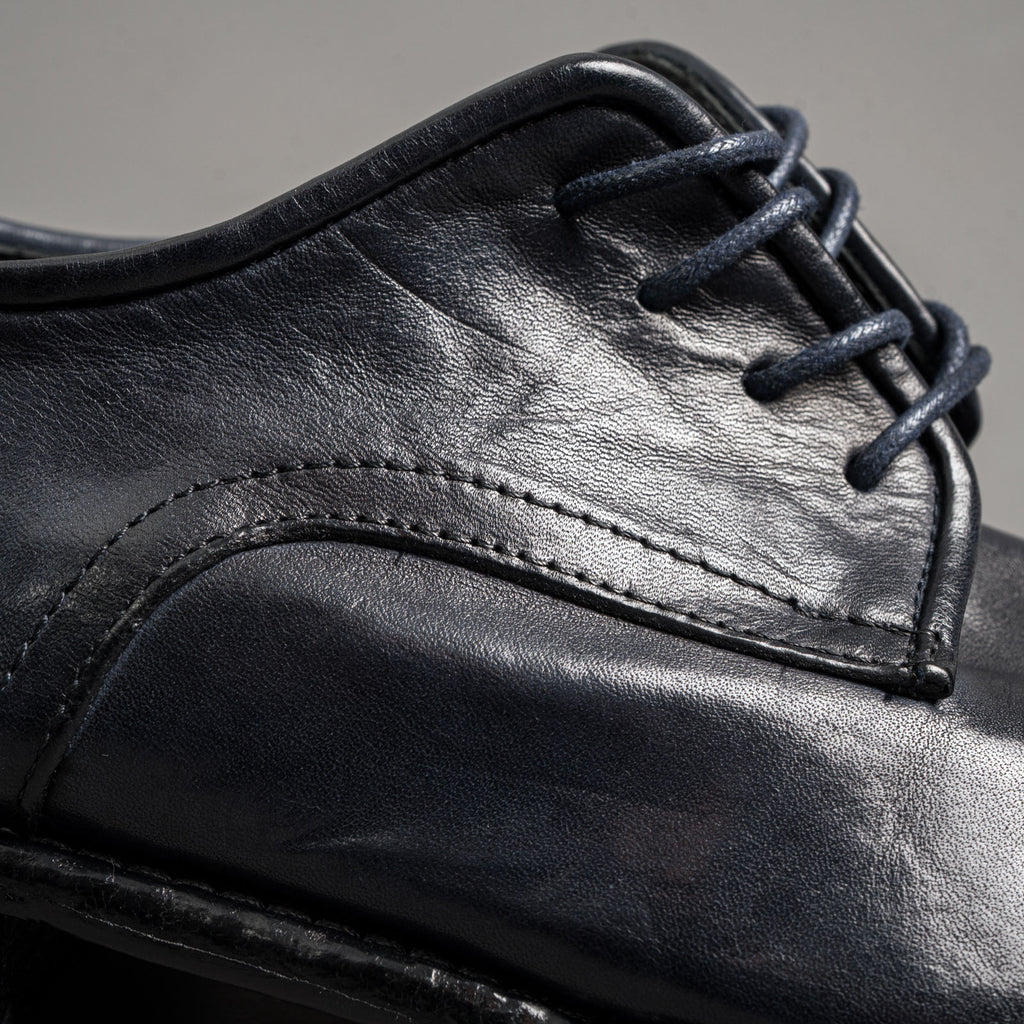 Midnight Navy Washed Leather Derby Shoes
