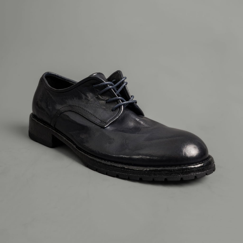 Midnight Navy Washed Leather Derby Shoes