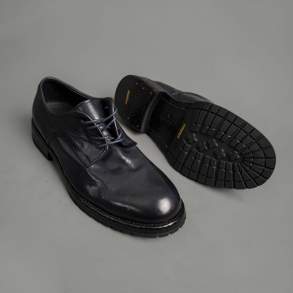 Midnight Navy Washed Leather Derby Shoes