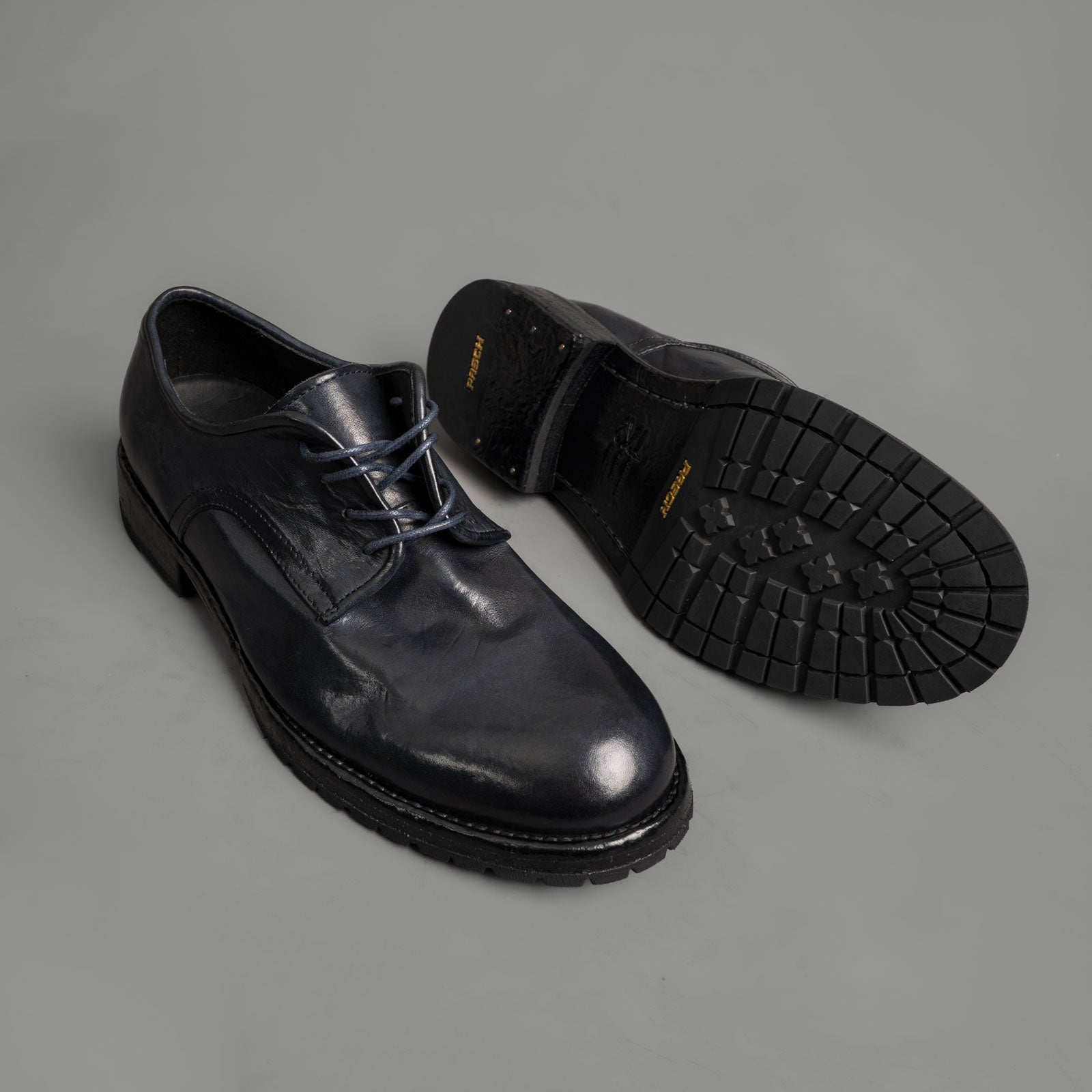 Midnight Navy Washed Leather Derby Shoes