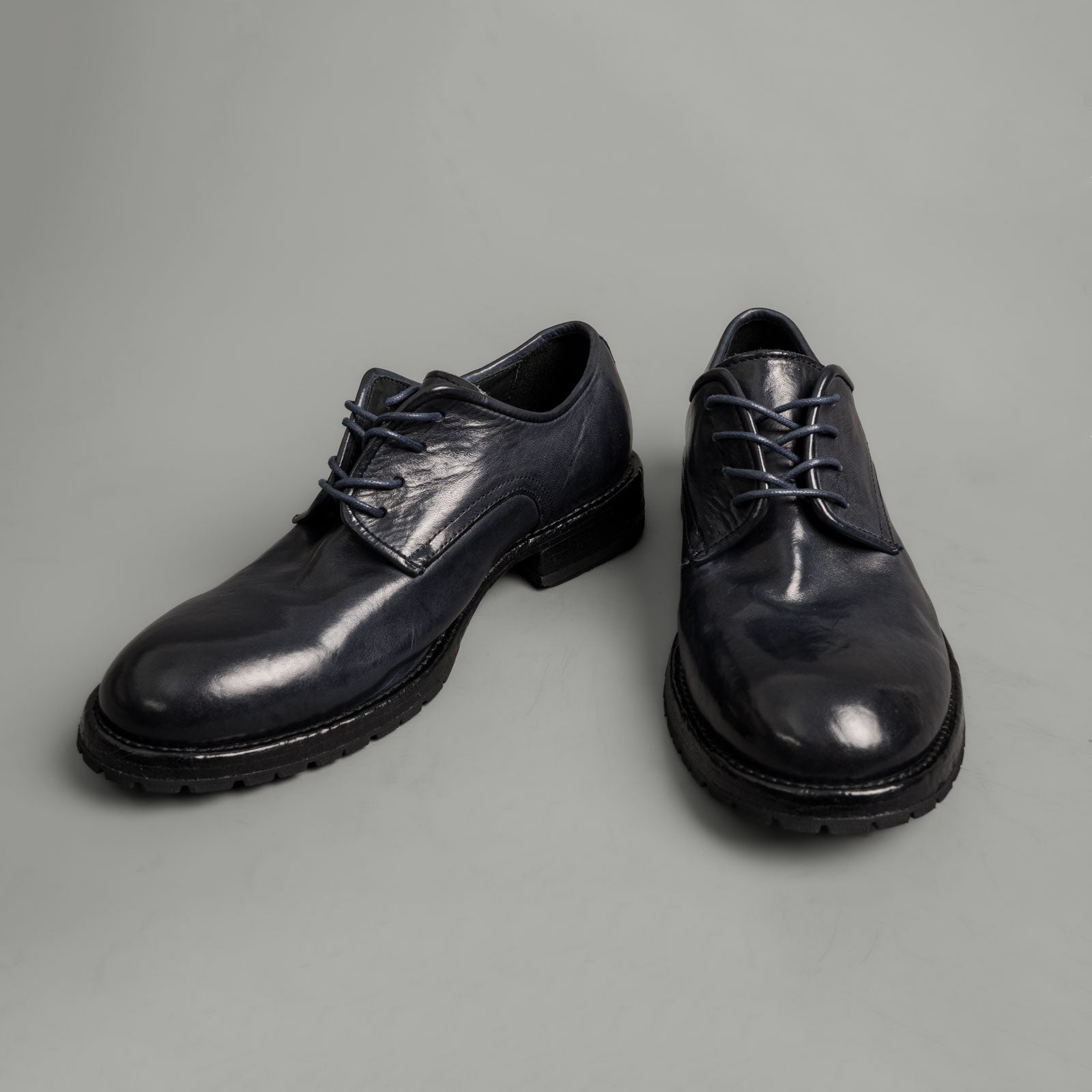 Midnight Navy Washed Leather Derby Shoes