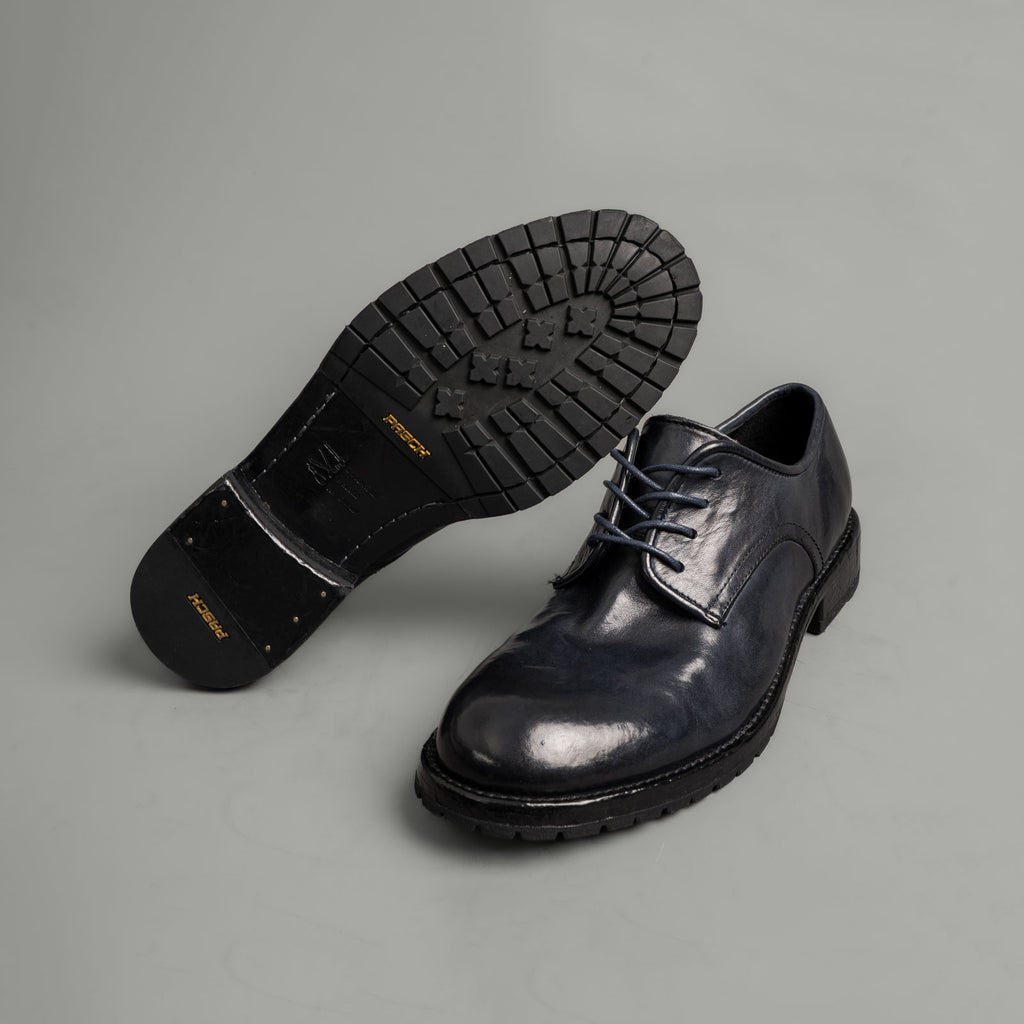Midnight Navy Washed Leather Derby Shoes