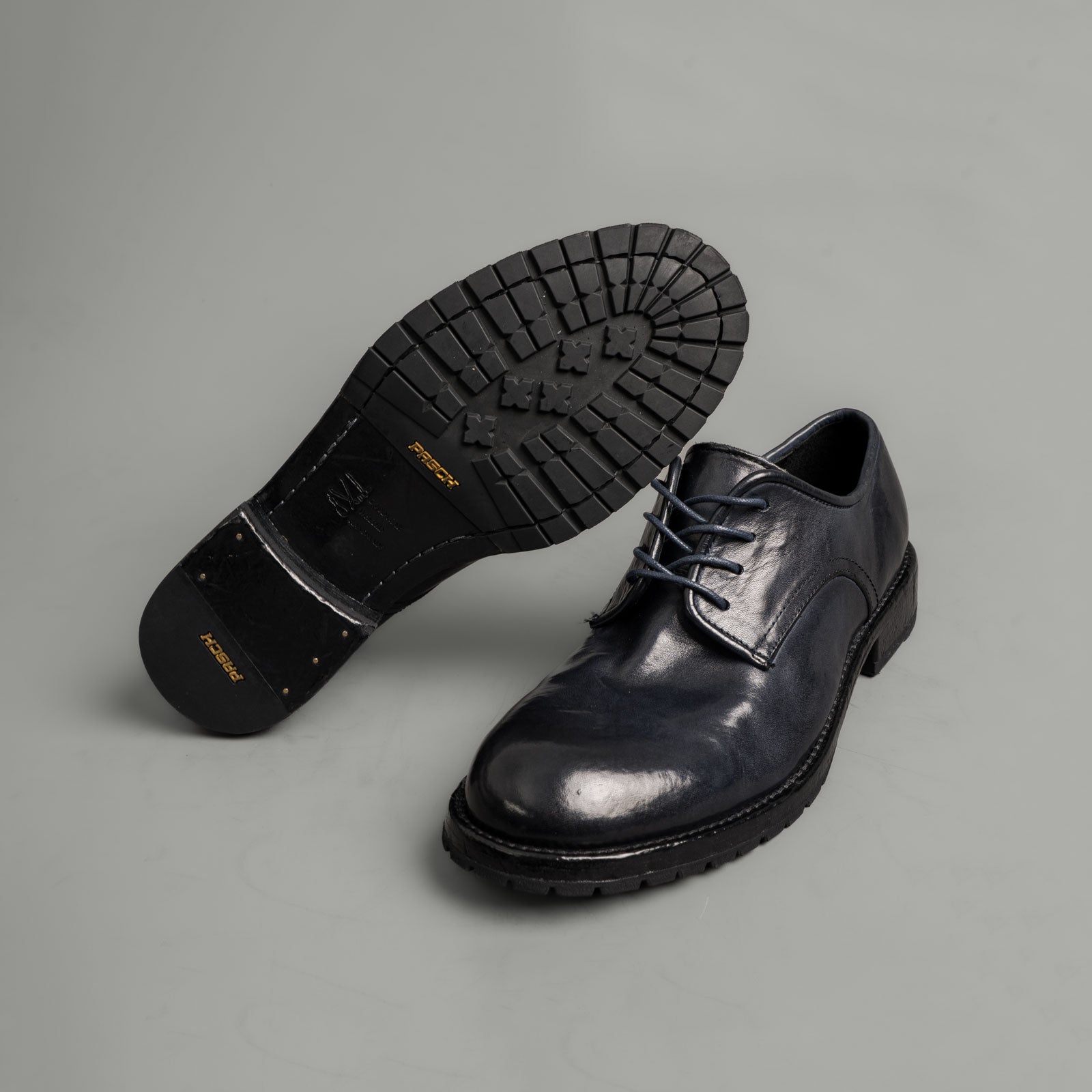 Midnight Navy Washed Leather Derby Shoes