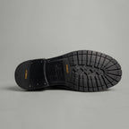 Washed Polished Leather Derby Shoes Black