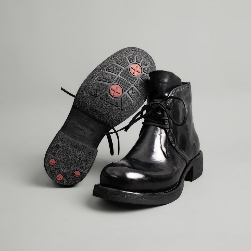 Washed Shell Cordovan Chelsea Boots Black