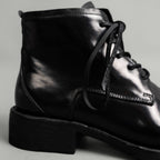 5-Eyelet Washed Cordovan Boots Black