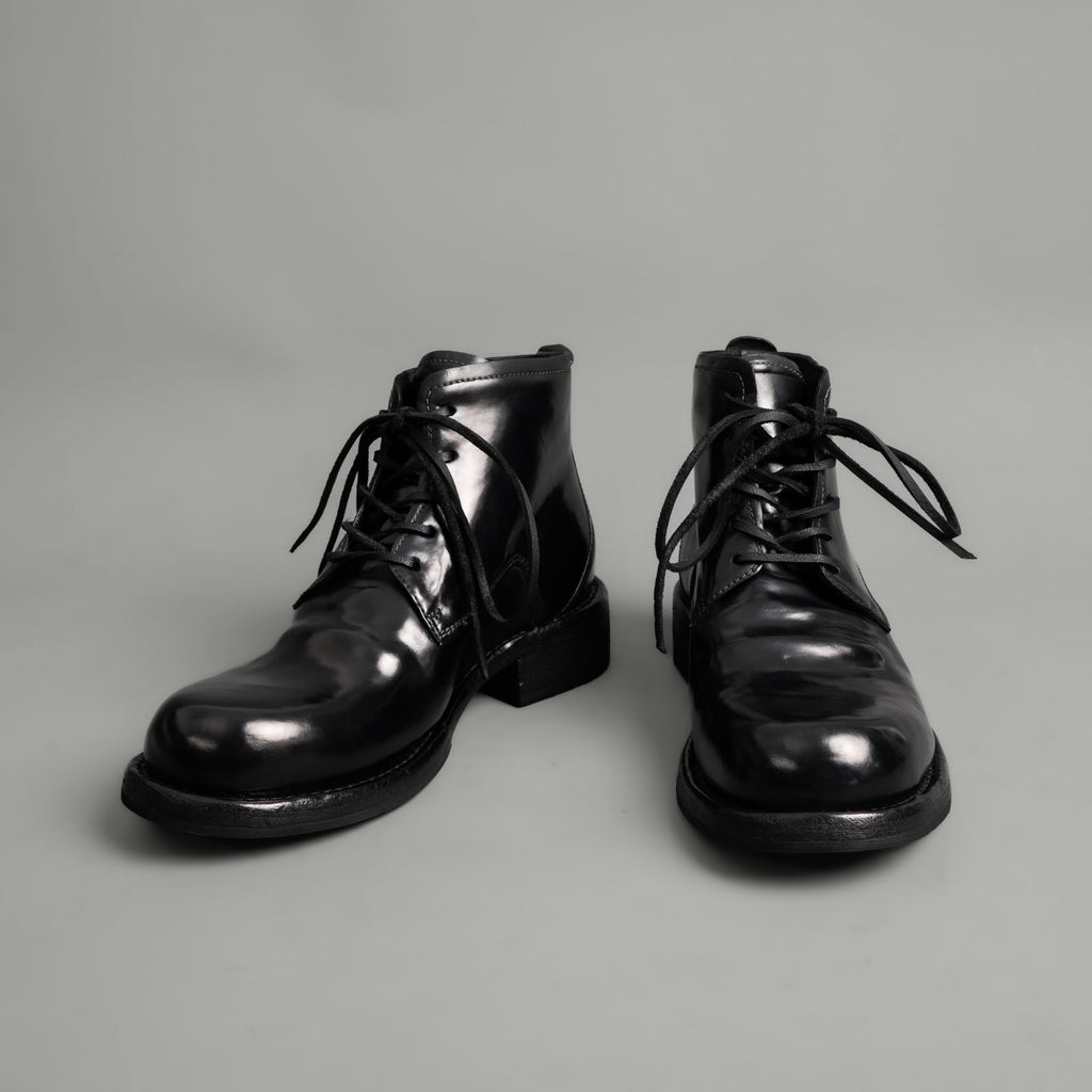 5-Eyelet Washed Cordovan Boots Black