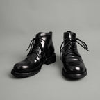 5-Eyelet Washed Cordovan Boots Black