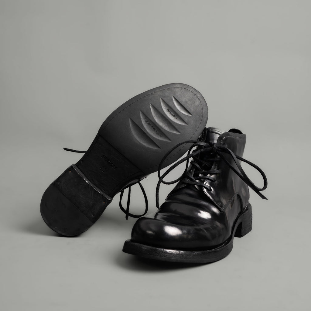 5-Eyelet Washed Cordovan Boots Black