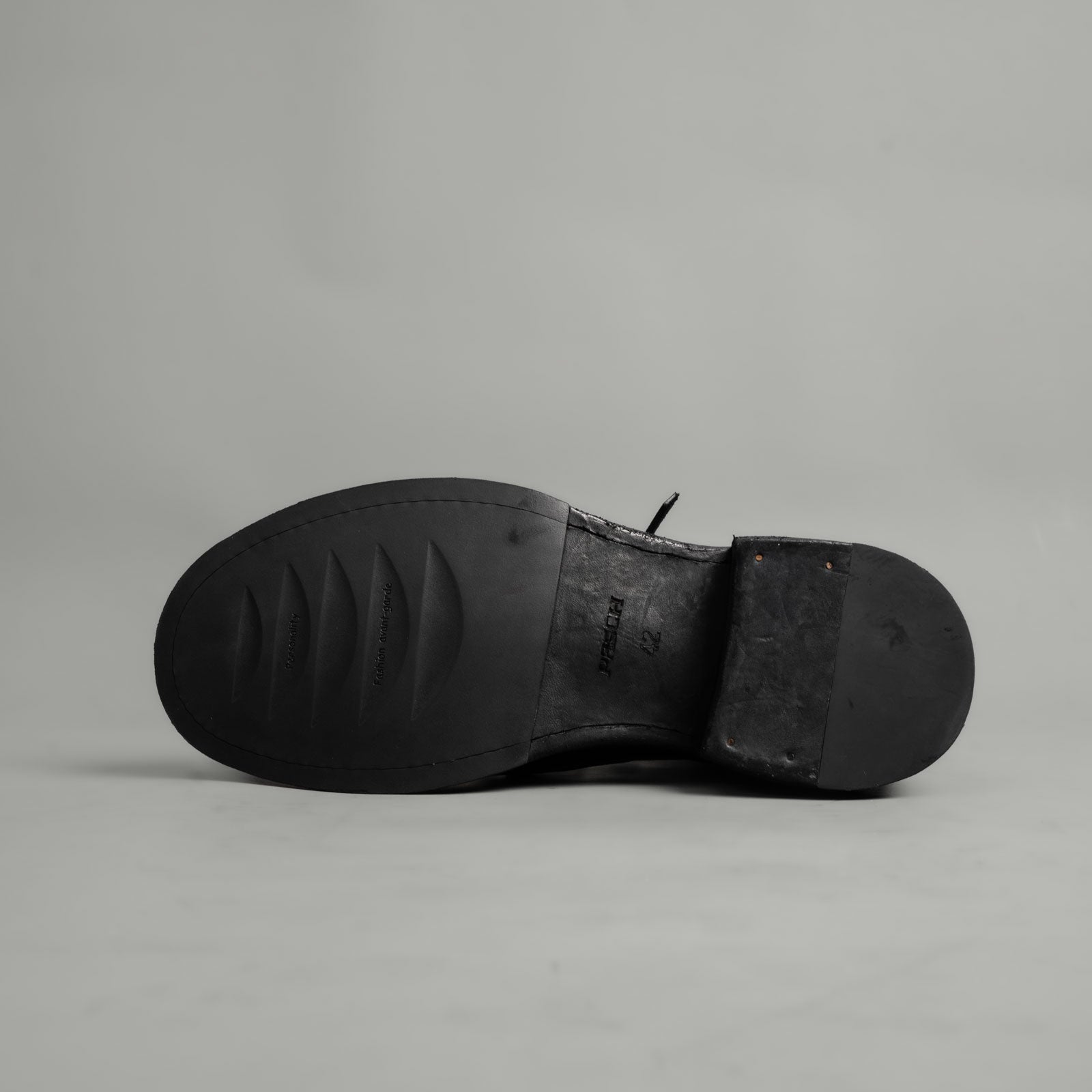 5-Eyelet Washed Cordovan Boots Black