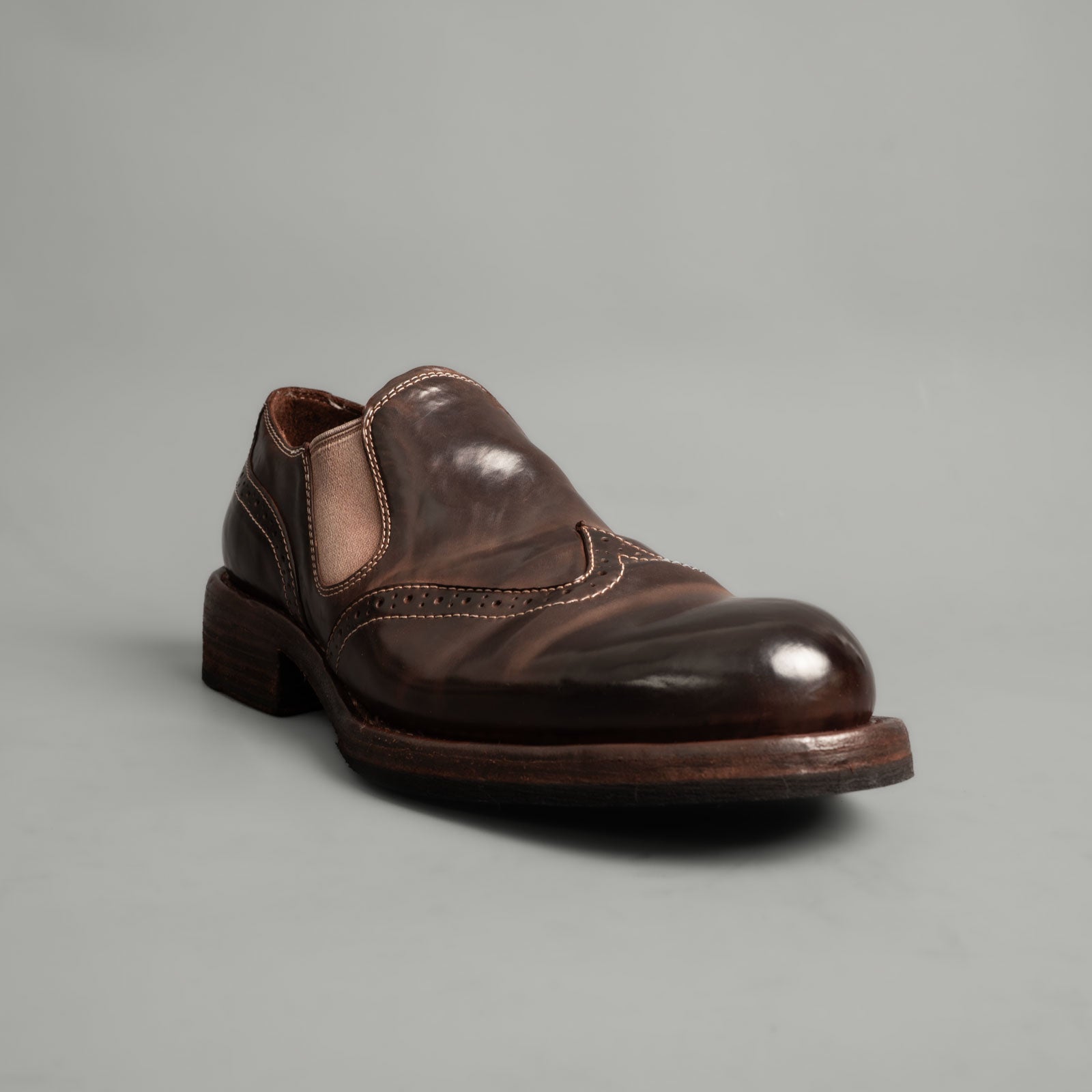 Washed Cordovan Wingtip Slip-On