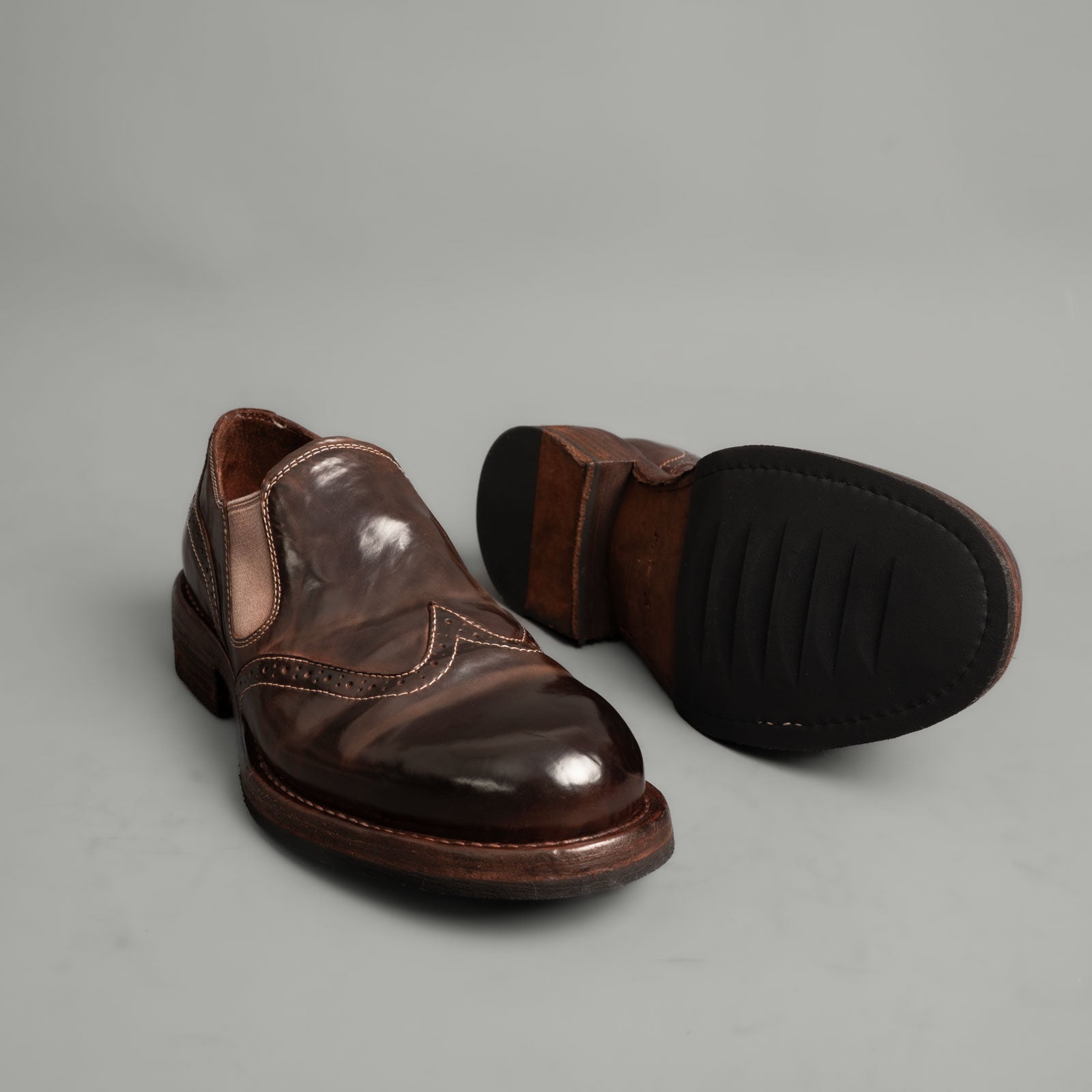 Washed Cordovan Wingtip Slip-On