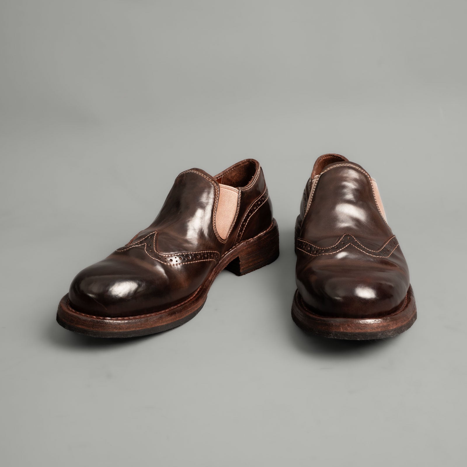 Washed Cordovan Wingtip Slip-On