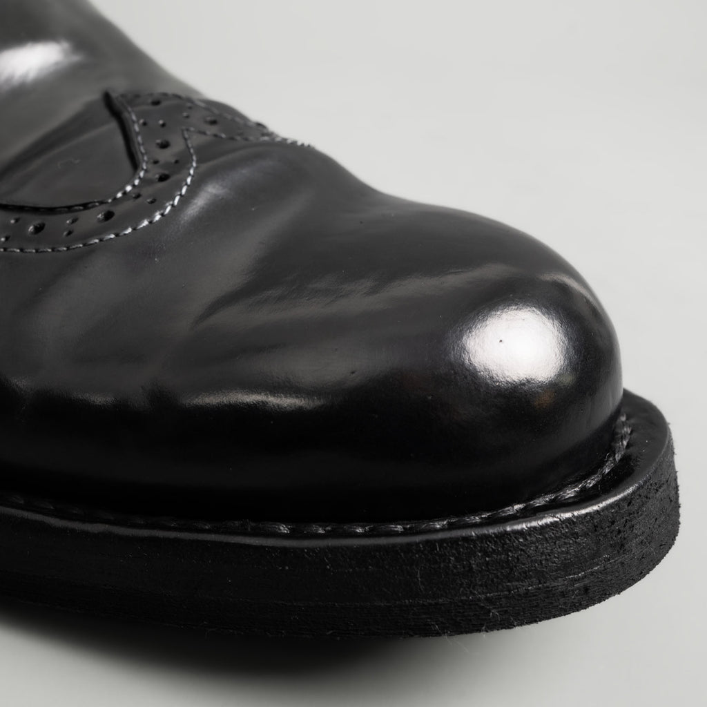 Black Cordovan Brogue Slip-On