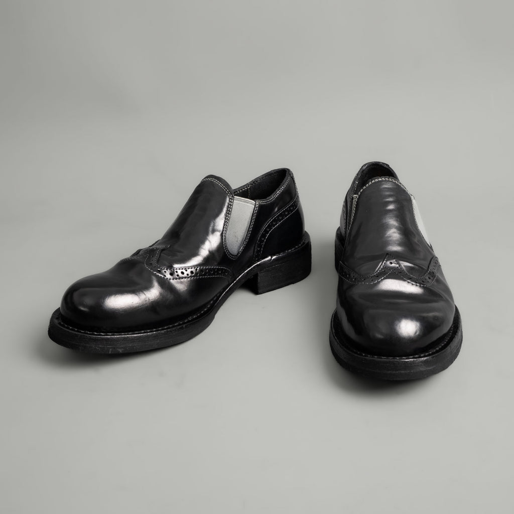 Black Cordovan Brogue Slip-On